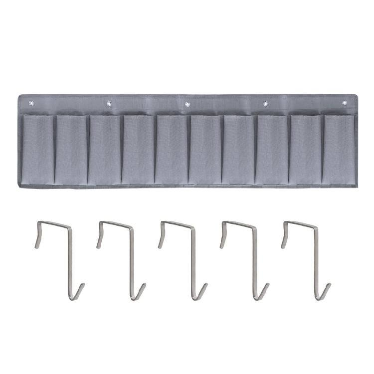 10 Pocket Bedside Organizer Bedroom Storage Bag Container Case Pouch with Hooks серый 1760₽