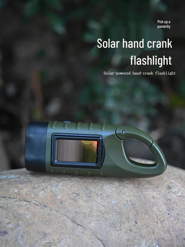 Solar Hand-Crank Multifunctional Camping Emergency Flashlight and Portable Power Generator
