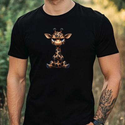 Herren Lustiges grummeliges Giraffenmotiv Baumwoll-T-Shirt Größe XS bis 5XL-