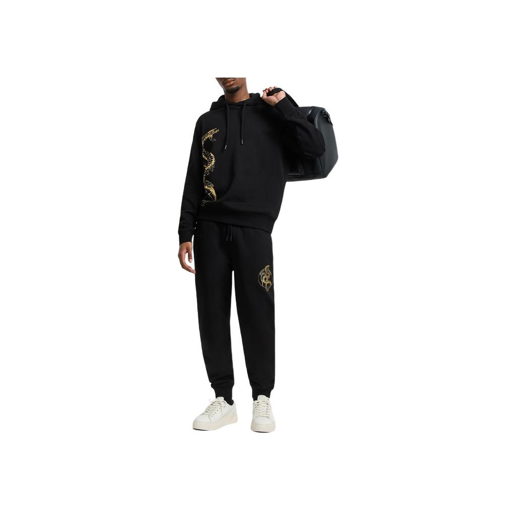 Armani Exchange FW24 Year Of The Snake Limited Edition Printed Hooded Long Sleeve Sweatshirt Men sweatshirt Black XM000217-AF10830-UC001