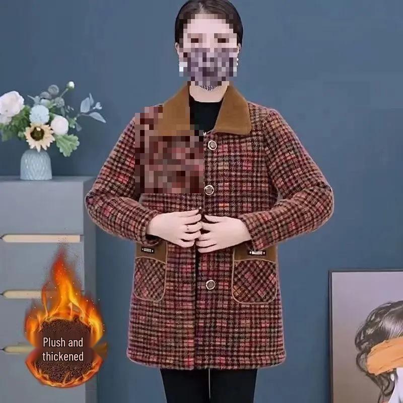 Women's Elegant Mid-Length Mink Velvet Winter Coat