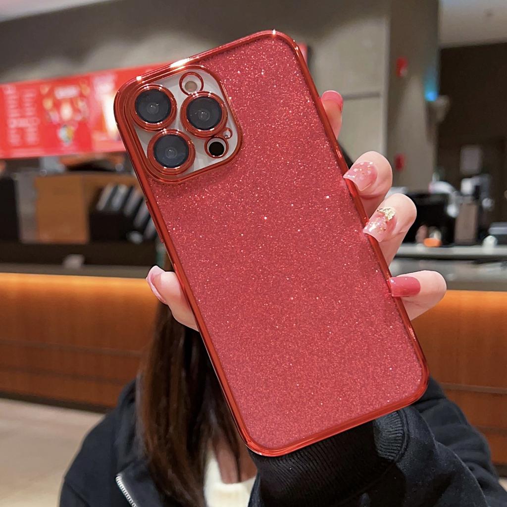 Applicable To IPhone 16 Mobile Phone Case Apple 14/15 Electroplating Full-inclusive 13promax Anti-fall Flash Powder Protective Case Ins