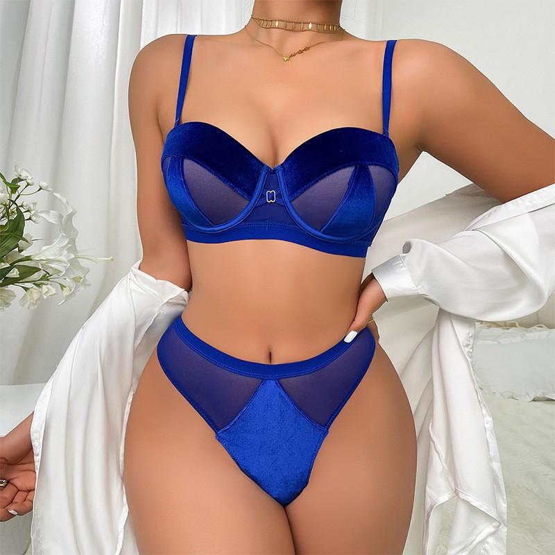 

Сексуальний костюм, сексуальний і великий, оксамитовий напівчашечка, що підтримує, червоний костюм на рік народження 85C синій