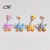 Macaron Color Decor 4Pcs Mini Cartoon Duck Figurines, Cute Polka-dot Pajamas Statues, Multi-functional Car Accessory Animal Ornaments for Console