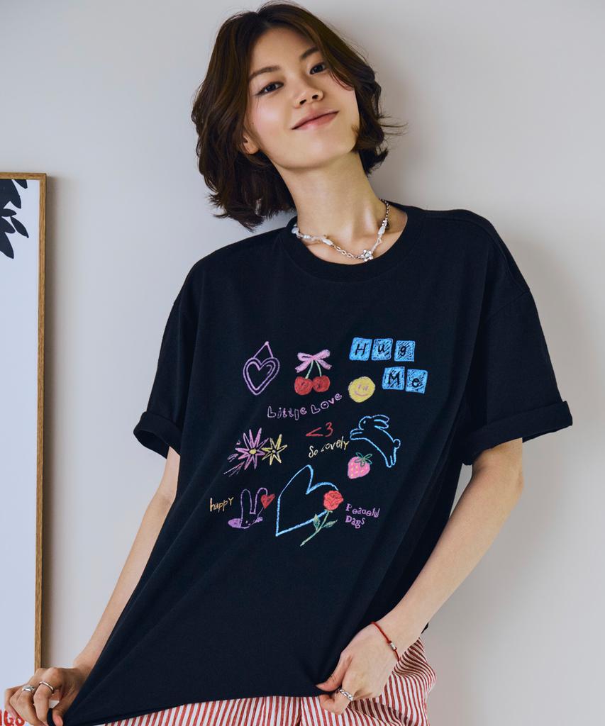 CPGN STUDIO Dtp Cherry Hug Short Sleeve T-Shirt Black