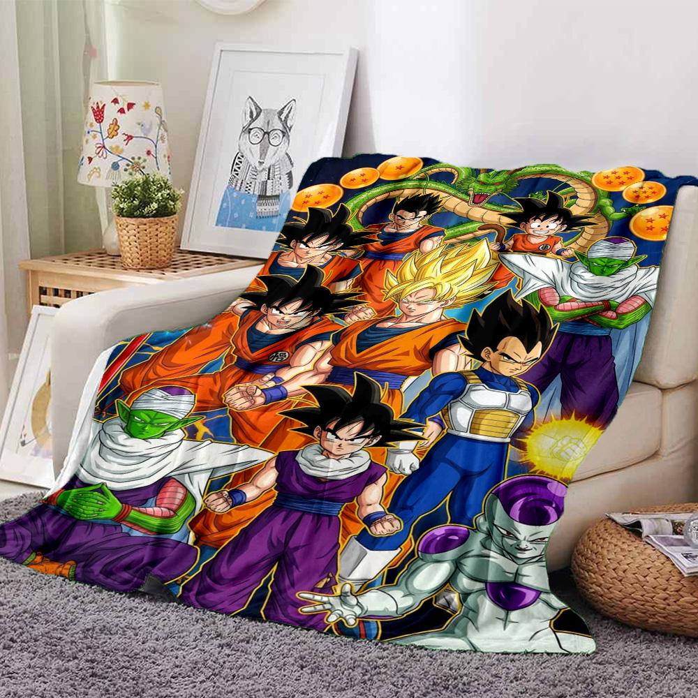 Anime DragonBall Print Flannel Blanket High Quality Warm Comfortable Cover for All Seasons Perfect for Gifts Home Decor
