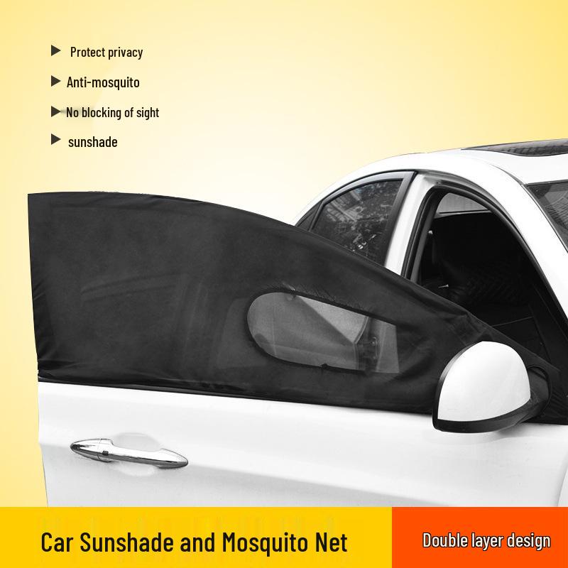 Breathable Mesh Car Window Sunshade & Mosquito Net Front Side Window