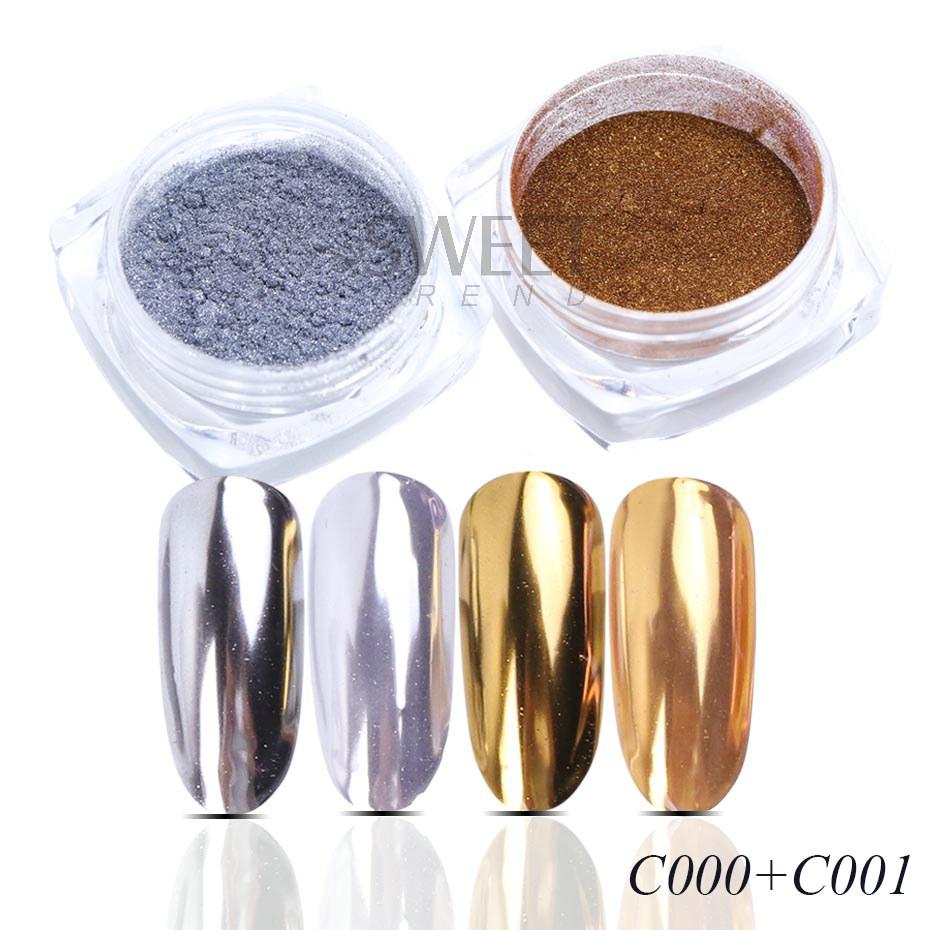 

2 шт. Черный зеркальный хромированный порошок для ногтей металлическая втирка блестящий пигмент золотая пыль гель-лак хлопья зимнее украшение для ногтей вспышка