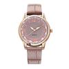 Women's Crocodile Pattern Leather Quartz Watch with Inner Shadow Numerals