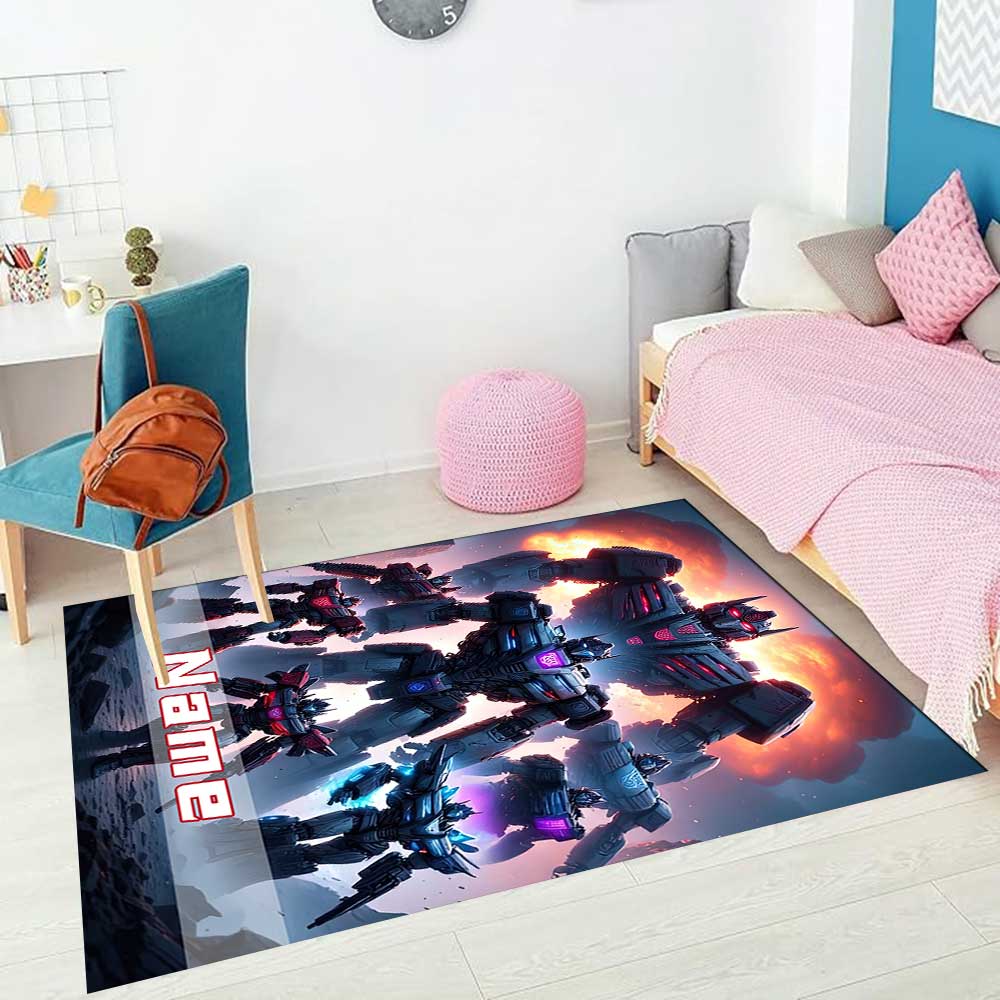 Transformers Fans (3) Customize your name rug, office chair cushion, home bedroom living room gift.