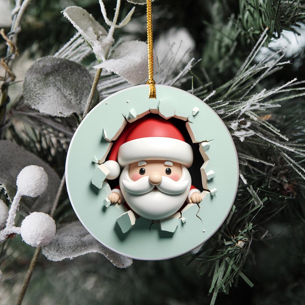 Ozdoba Świąteczna 3D Święty Mikołaj Prezent Ozdoby Świąteczne 2025 Pomysł na Prezent do Wymiany Prezent Ozdoba Święty Mikołaj Dekoracja Świąteczna