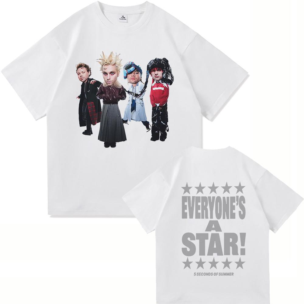 

5 Seconds of Summer Футболка Everyones A Star Мода 2025 Альбом ЧоловікиЖінки Одяг Харадзюку Високоякісні Топи Бавовняні Футболки S