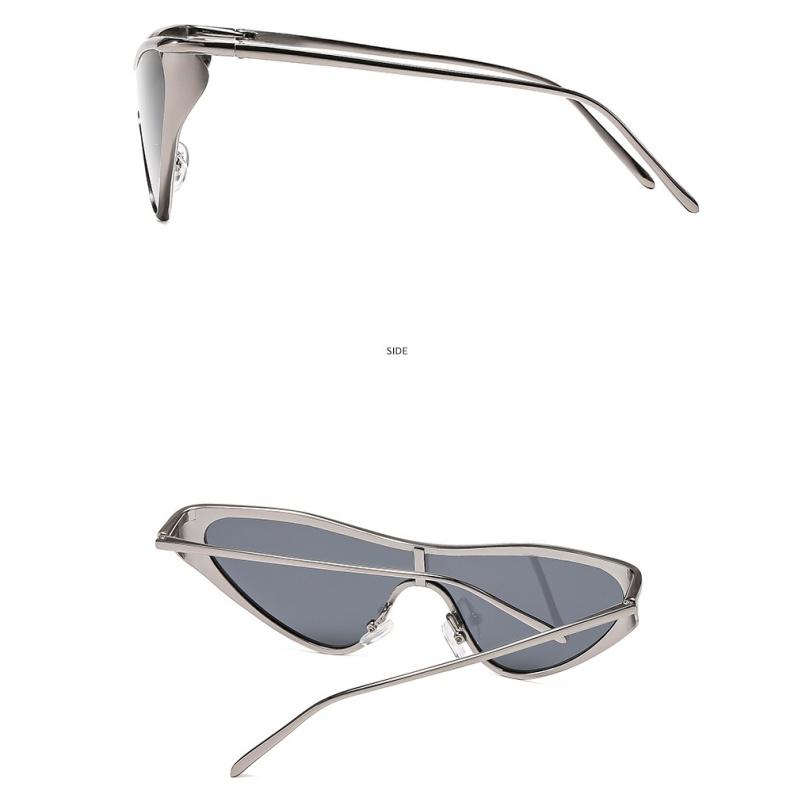 Women's sunglasses, men's and women's fashion metal one-piece cat's eye sunglasses
