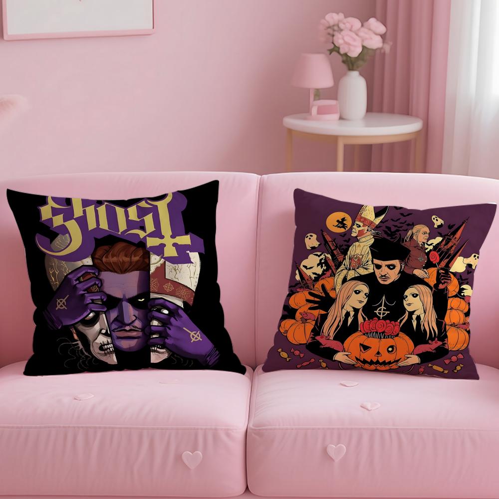 Classic Band Ghost Cushion Cover Soft  EasyWash Pillow Case  Versatile for Couch Bed Travel and Office
