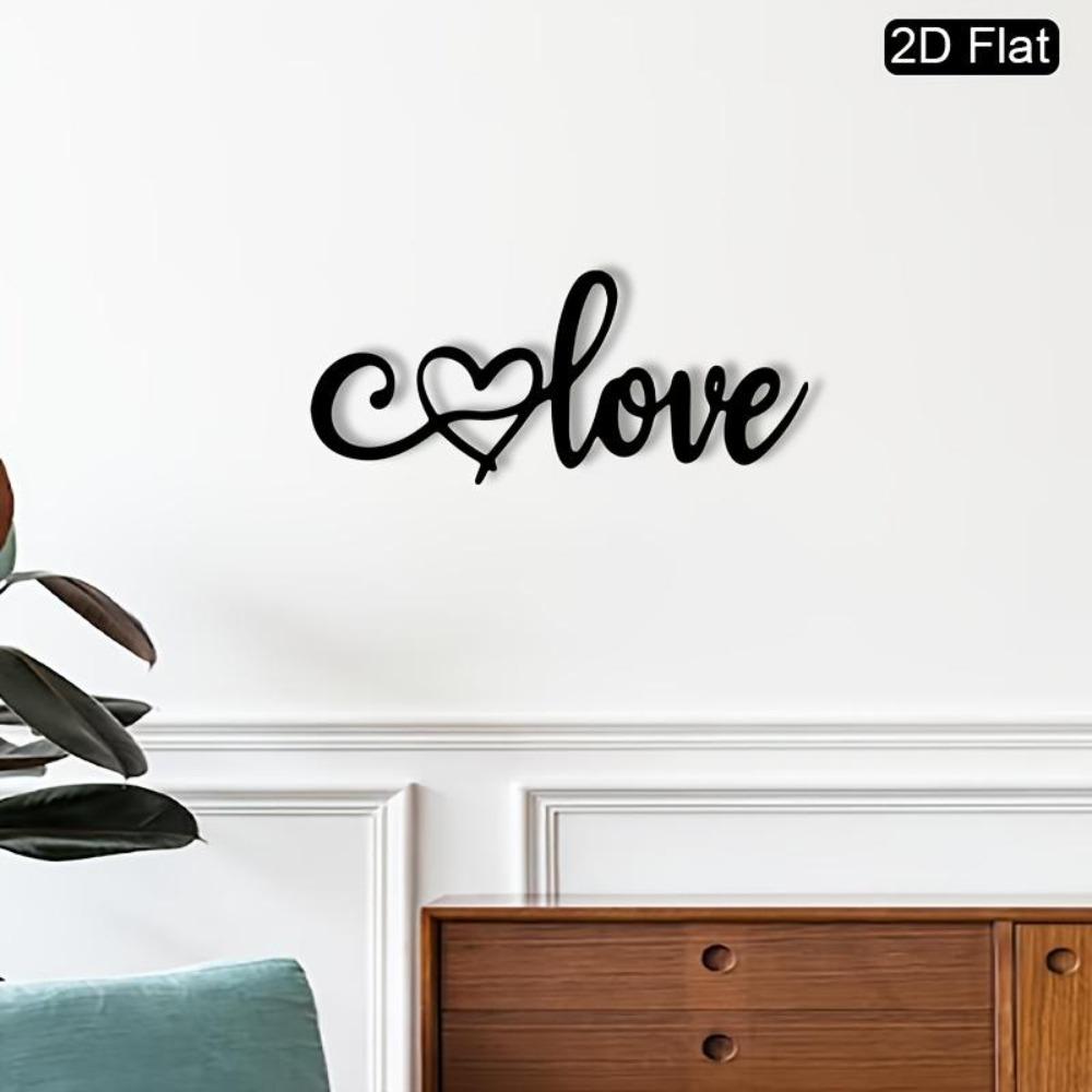1pc Metal Love Heart Wall Art, Romantic Sculpture for Valentine Anniversary Wedding Gift, Home Decor