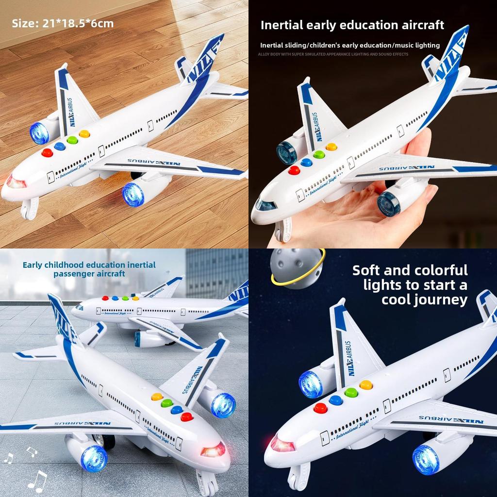 Childrens Inertia Light Sound Airplane Toy With Storytelling And Sensory Development For Boys