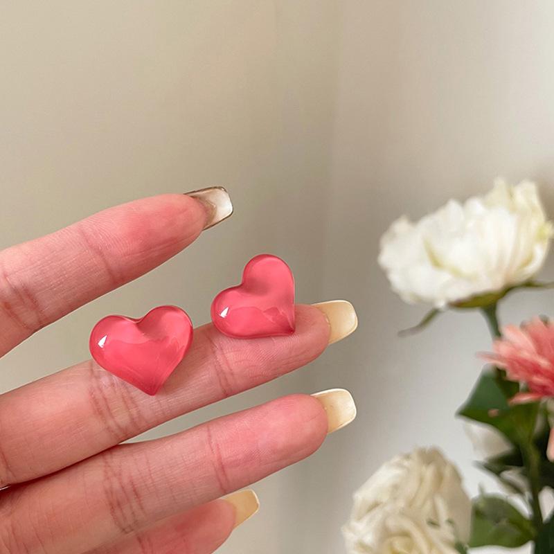Sommer 2023 Süße Jelly-Herz Ohrstecker: Trendig, Nischendesign, Leicht luxuriöses Gefühl für Frauen