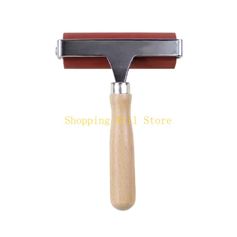 KX4B 1/3Pcs Rubber Brayer Roller, Soft Rubber Rollers for Printmaking Stamping Handle Print Rollers Rubber Brayer Tool