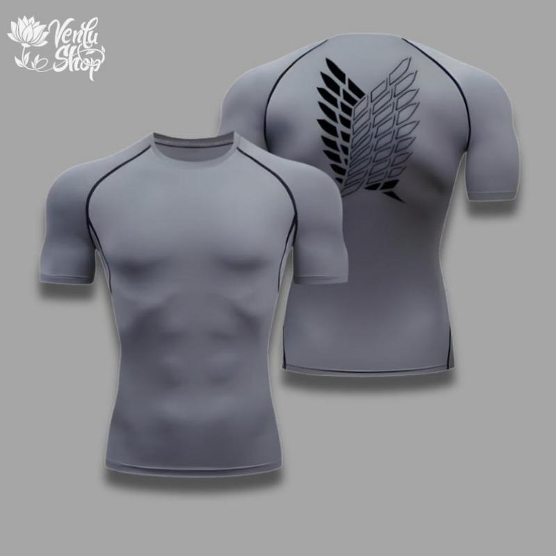 AOT, Levi Ackerman Attack on Titan, Anime Gym Compressor Muscleshirt Merch Fitnessclothing Animeshirt Sport S