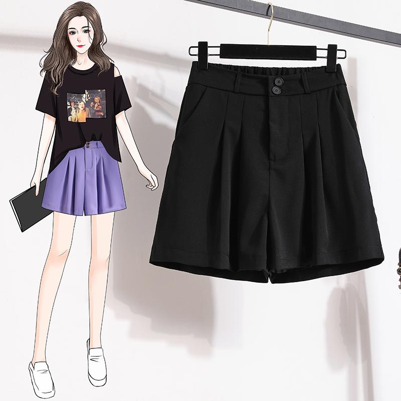 Dimanaf 2025 Plus Size Shorts Summer Women Solid Loose High Waist Casual Short Pants Basic New