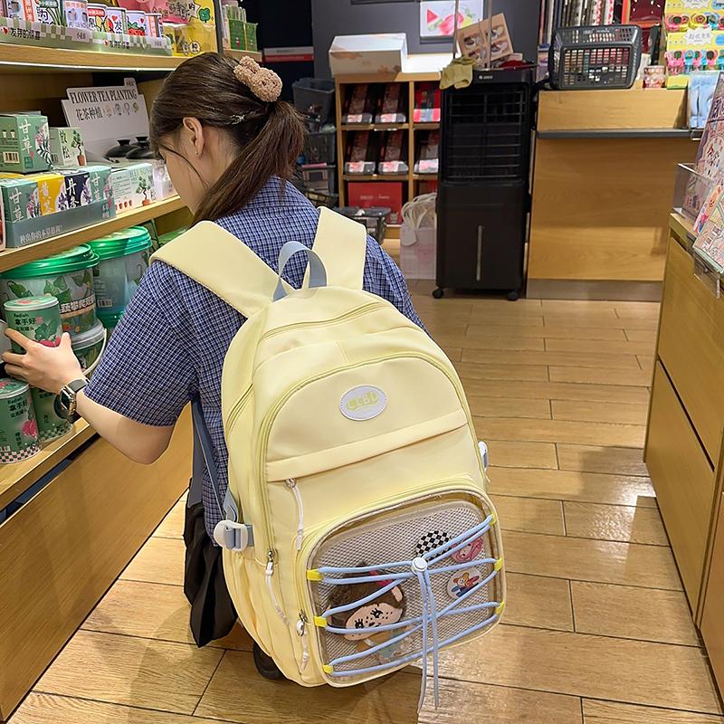 Stars Dot Print Girls Backpack Student Large Capacity Schoolbag