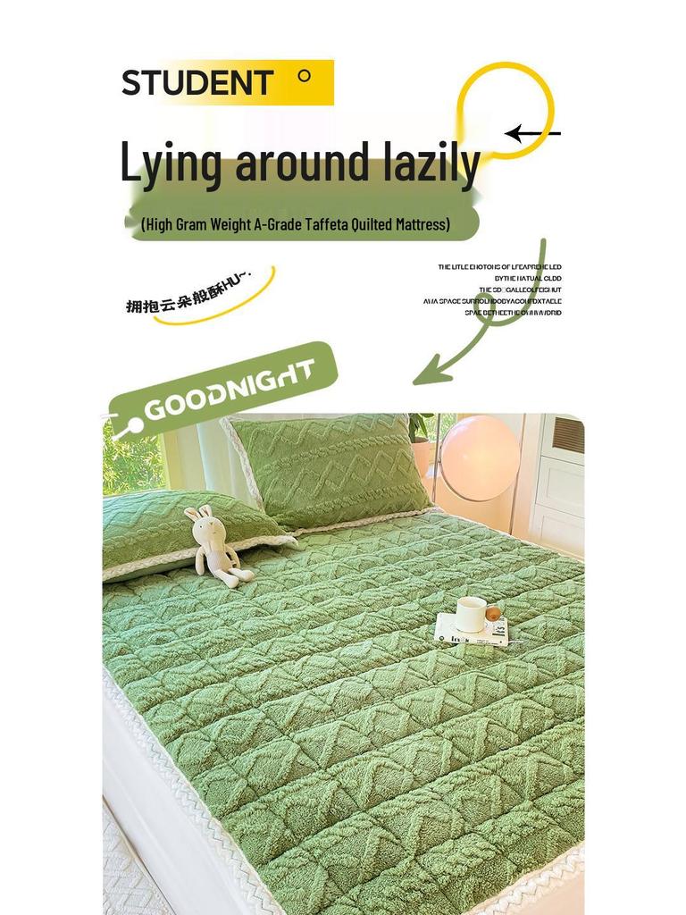 Winter Velvet Taffeta Mattress Topper - Thickened Milk Velvet Pad for Single Beds