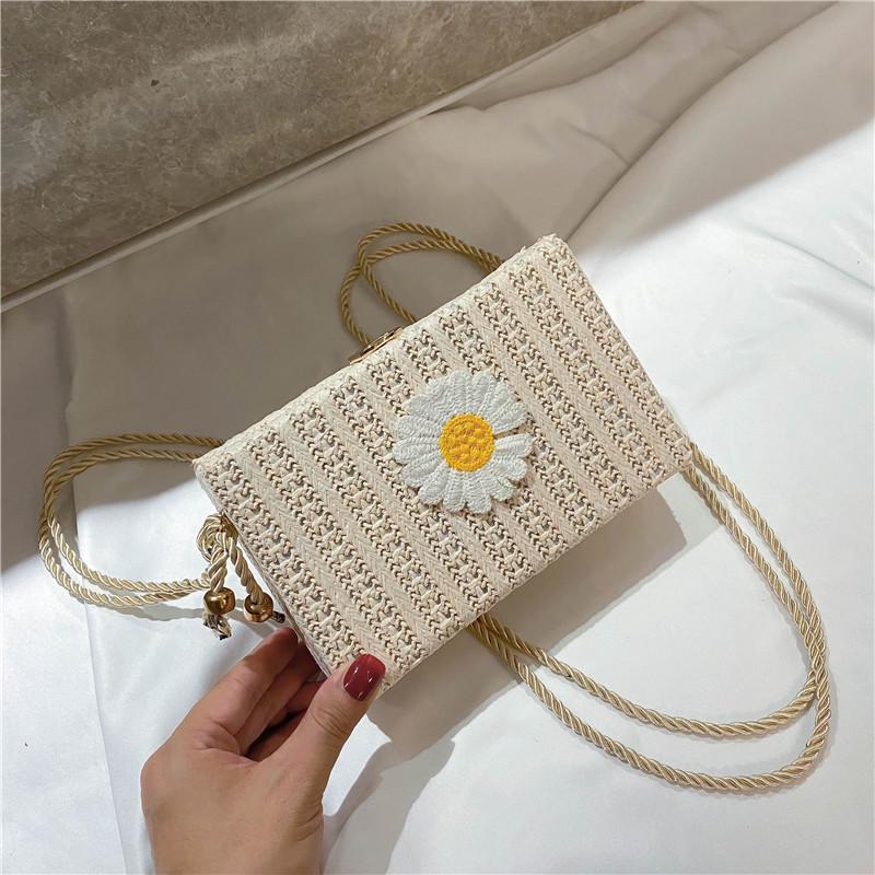 SCIONE Net Red Small Bag 2020 Women Messenger Bag Straw Woven Bag Small Square Bag Shoulder Bag