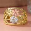 Huitan Trendy Delicate Hollow-Out Flower Design Women Rings For Wedding Party Engagement Anniversary Luxury Accessories Jewelry