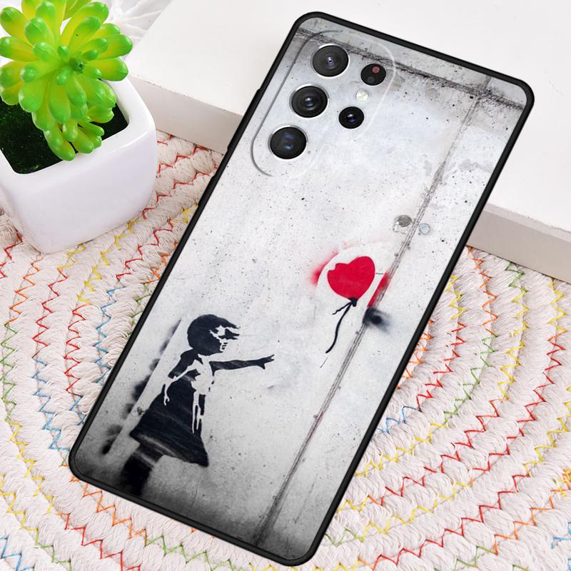 Banksy Graffiti Art Phone Case for Samsung Galaxy note 10 pro S26 Ultra S23 S24 FE S25 S21 S22 PLUS shockproof Cove