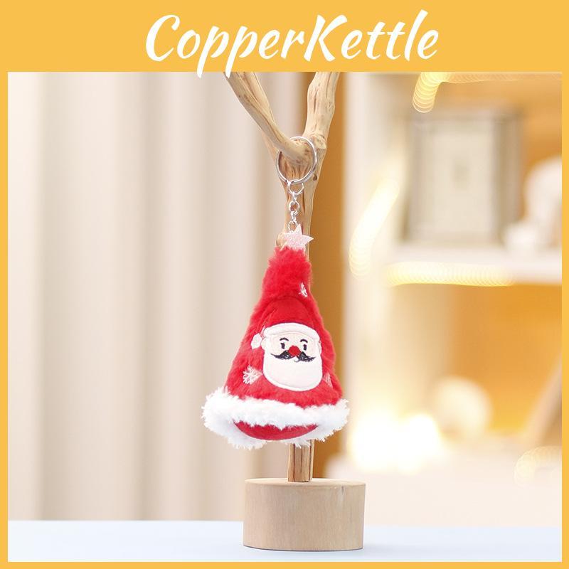 Santa Christmas Tree Hat Plush Keychain Toy Cartoon Decorations Doll Pendant