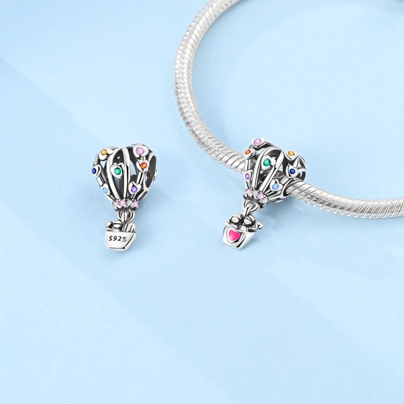 Copper Metal Couple Love Popular Hot Air Balloon Charm Bead Components Pendant Bead Component Jewellery Compatible With Authentic Original Bracelet