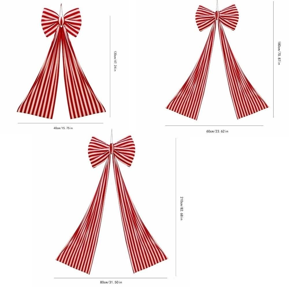Elegant Christmas Tree Topper Bow Stripe Christmas Wreaths Bow Store Window