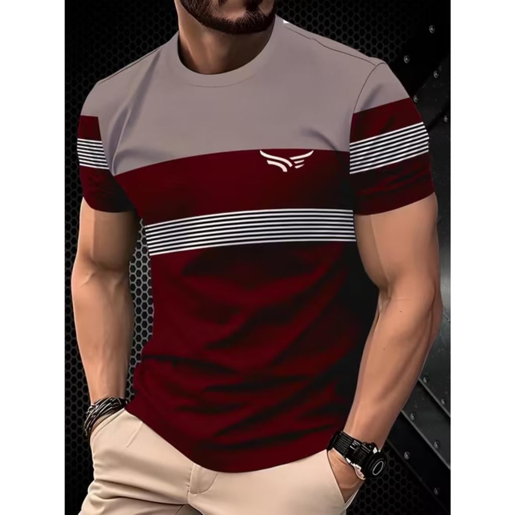 Neues Sommer-Herrenmode-T-Shirt Persönlichkeit Retro-Muster Bedrucktes Herren-T-Shirt Top
