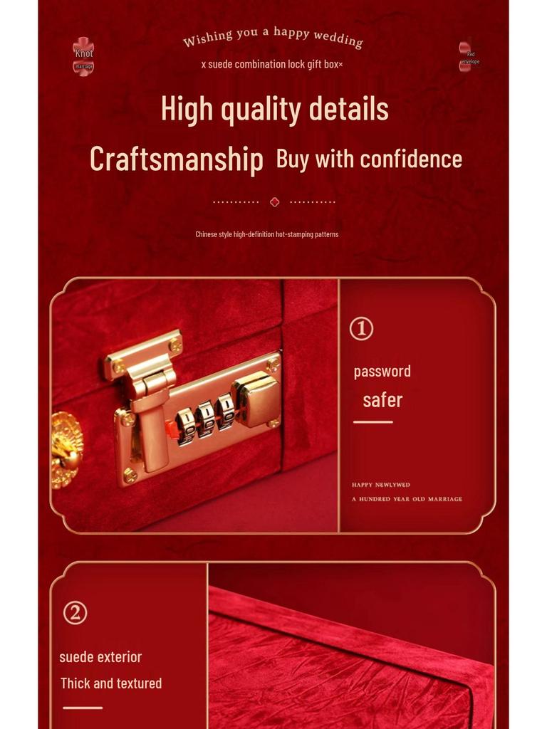 High-End Engagement Cash Gift Box with Combo Lock