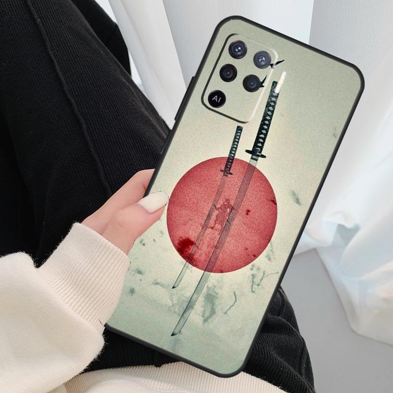Japan Samurai Ninja Ronin Case For Oppo A96 A76 A16 A60 A98 A58 A78 A18 A38 A80 A40 A77 A57 A17 A74 A54 A94 A15 A5 Pro