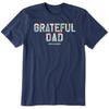 Life Is Good. Men's Grateful Dad Tie Dye Short Sleeve Crusher Tee, Darkest Blue