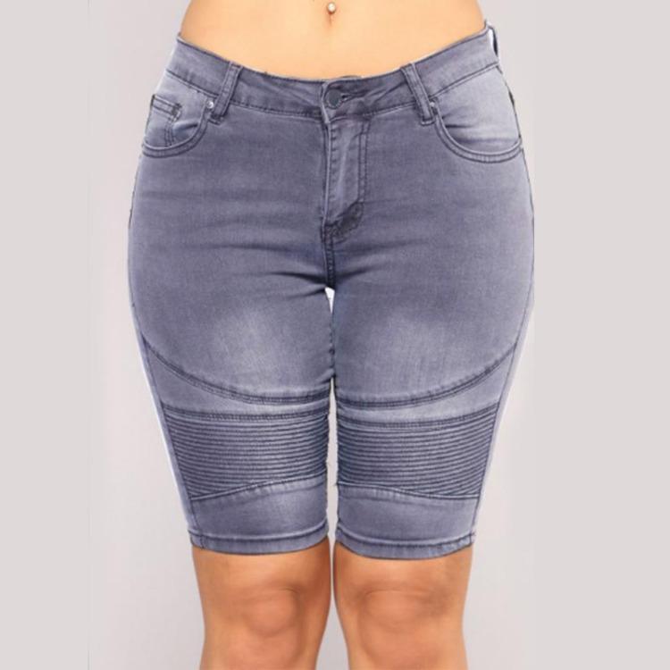 Summer Women High Waist Slim Fit Elastic Denim Jeans Shorts