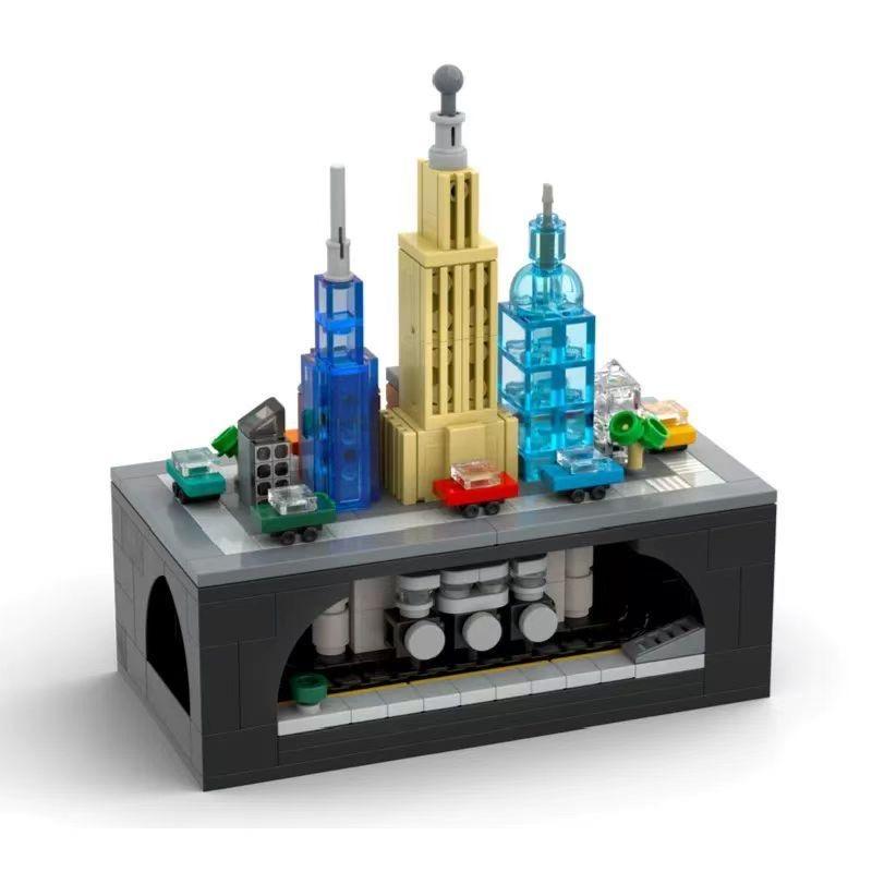 MOC Building Blocks Hand-cranked Train Track Building Blocks Model Train Building Blocks Assembled Boys and Girls Toys Ornaments