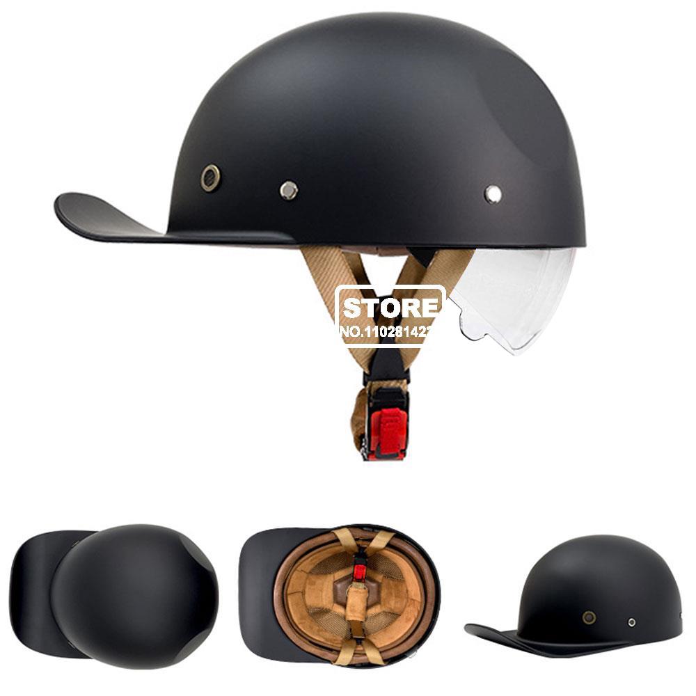 Motorbike Baseball Cap Half Helmet Riding Women Retro Motorcycle Half Helmet Anti Drop Motorcycle Scooter Helmet