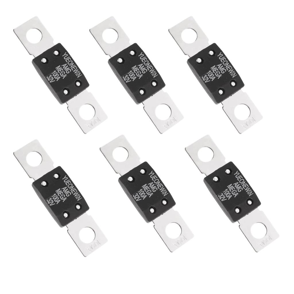 300A MEGA/AMG Fuses, 6 Pcs 300A MEGA/AMG High Current Fuse Bolt Down Auto Fuse Time Delay for Cars, Trucks, Construction Vehicles, Buses, Caravans,