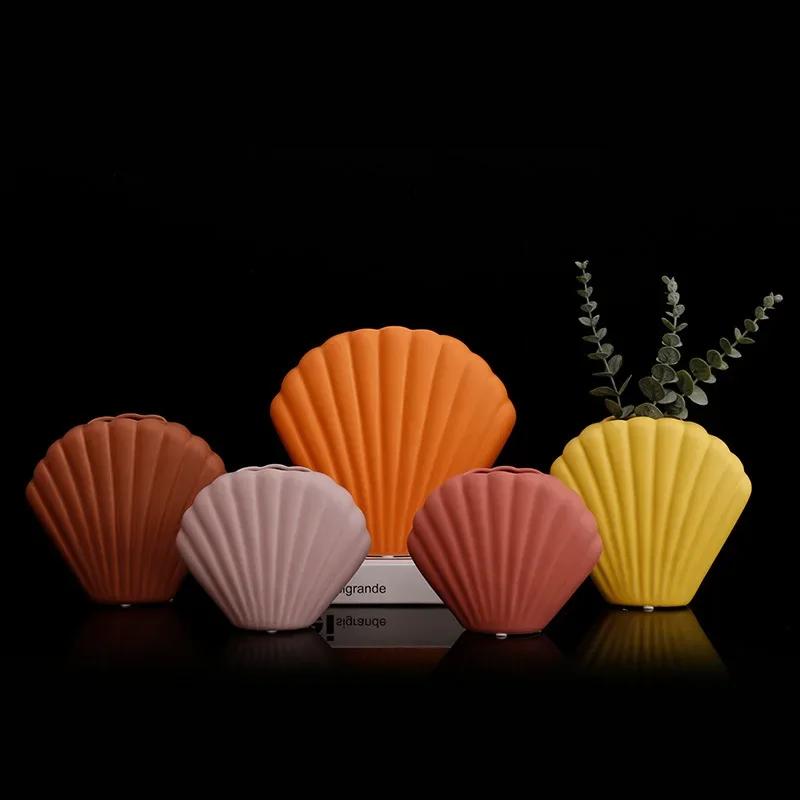 Nordische Kunst Muschelvase kreative Keramikvase Modern minimalistisch Wohnaccessoires moderne Blumenvase für Hochzeitsdekoration