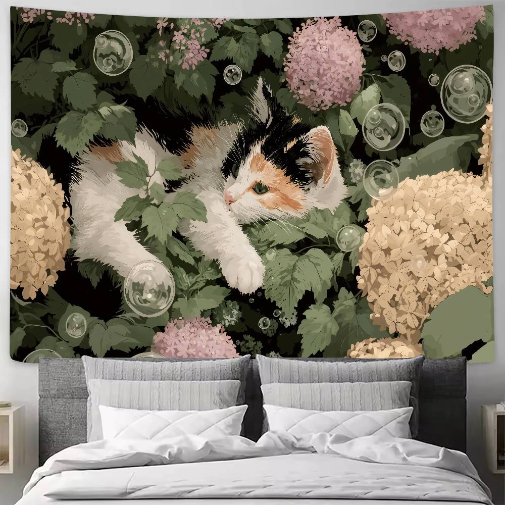 Big Kawaii CAT Tapestry bedroom dormitory anime wall hanging girl atmosphere home decoration