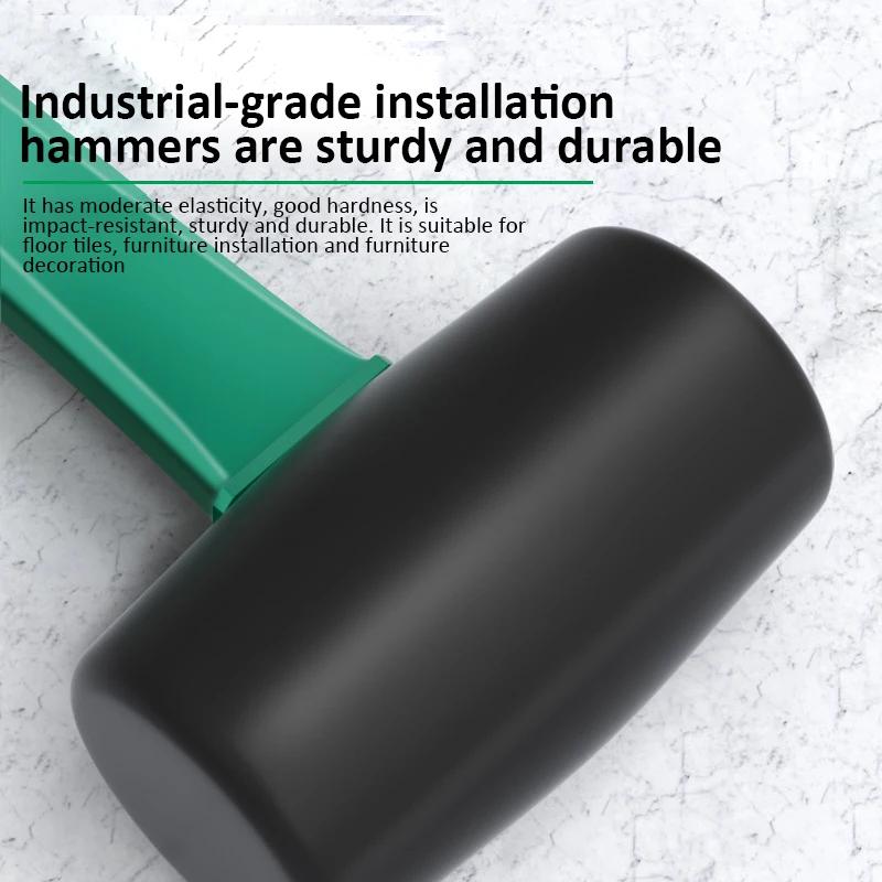 Hi-Spec Double Face Rubber Hammer Practical Multifunction Double-Sided Rubber Hammer Non-Slip Handle for Installation/DIY