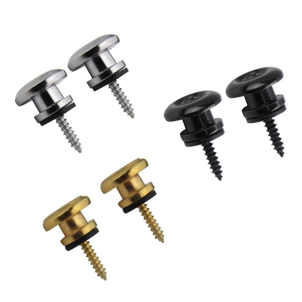 FLEOR 1 Pair of Mushroom Head Guitar Strap Locks Straplocks Buttons Gold/Chrome/Black Choose for Guitar Parts