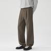 Mens Wool Blend Casual Pants Fall Winter Old Money Style Straight Leg Loose Trousers Business Wear