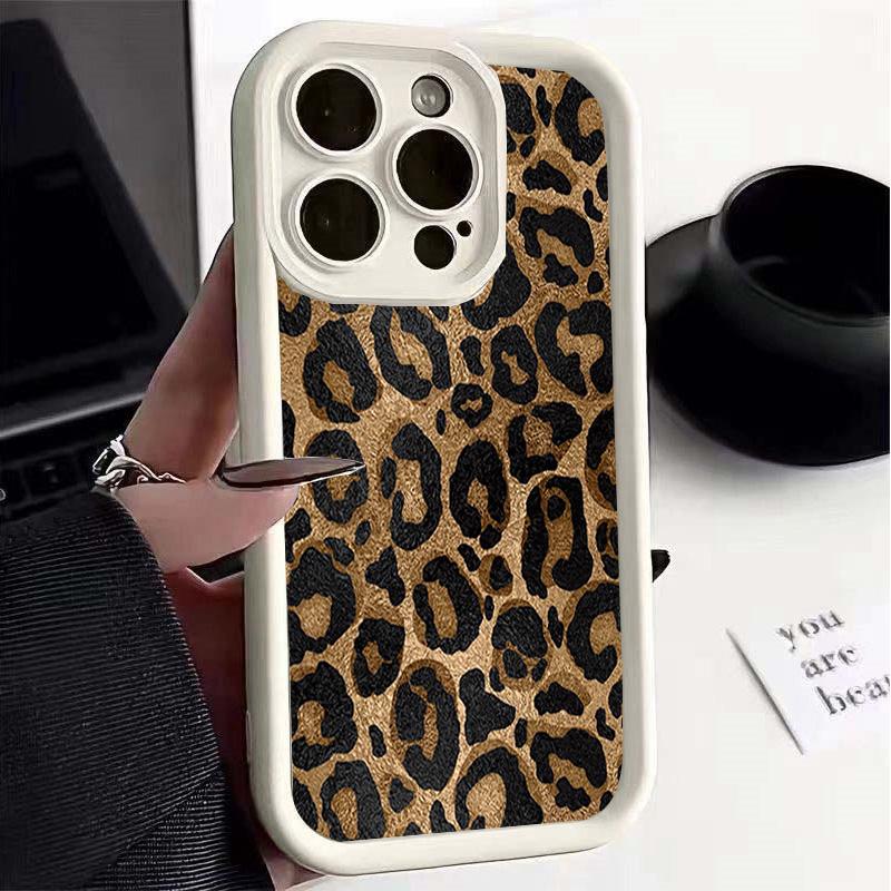 Case For RENO 15 13 14 PRO 15F 13F 11F 12F OPPO A3 A5 A6 PRO A3X A5X A6X Soft Y2K Leopard Print Shockproof Bumper Cover