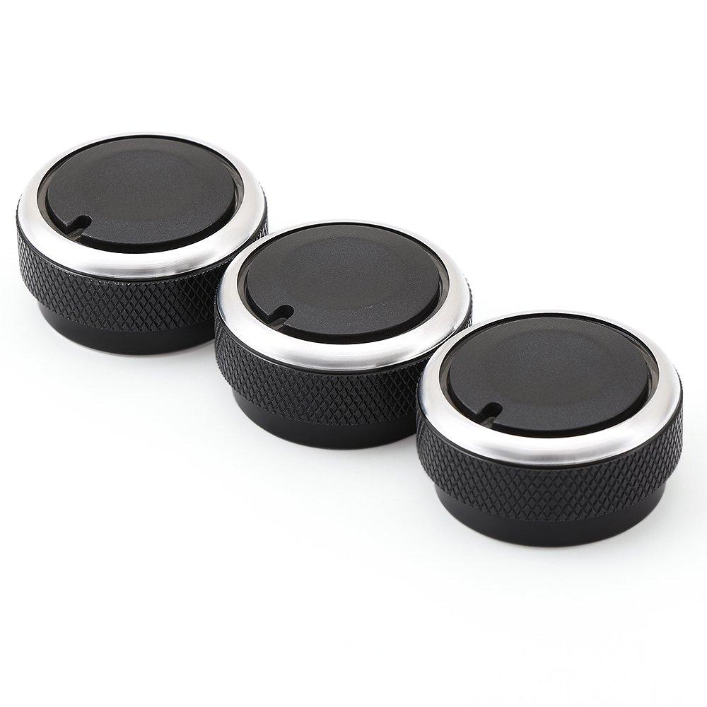 SNZ Toyota Vitz Air Conditioner Dial Switch AC Knob Panel Aluminum Ring Replacement for Toyota Vitz 3 Piece Set