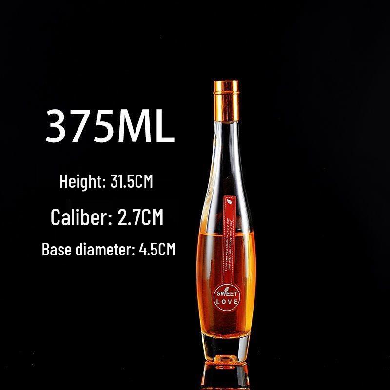 Creative High-End Glass Wine Bottles: 375ml & 500ml for Ice, Red, and Fruit Wines