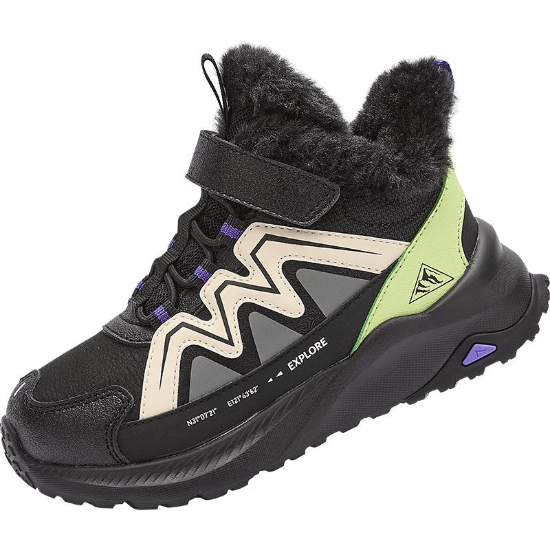 Balabala Kids High-Top Fleece-Lined Winter Outdoor Boots 34