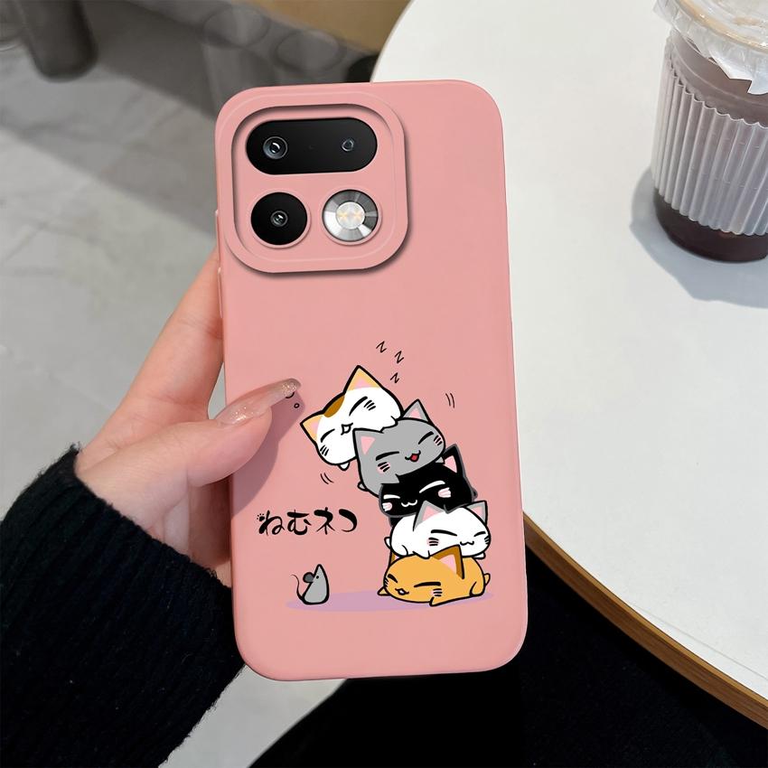 For Oppo Realme 16 14 15 Pro Plus C85 Pro P3 Lite Oppo Reno15 Pro A6X A95 A72 A73 A74 Phone Case Cute Cat Cartoon Lightweight Camera Protection Bumper